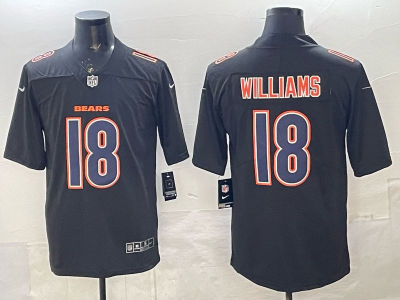 Men 2026 Nike Chicago Bears #18 Williams Black Limited NFL Jersey style 001
